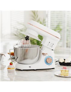 HOMCOM 1300W Kitchen Stand Mixer, with Accessories - White 2