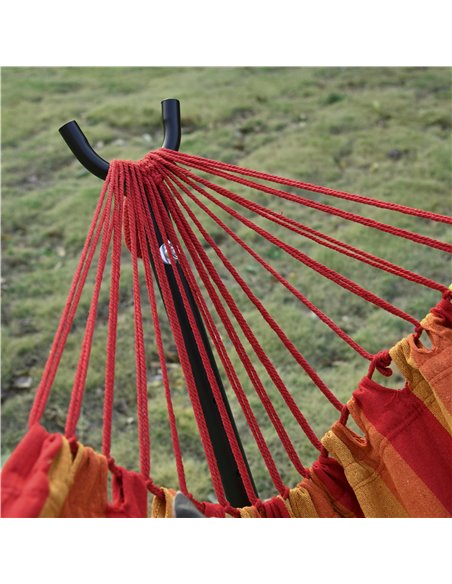 Outsunny 294 x 117cm Hammock with Stand Camping Hammock with Portable Carrying Bag, Adjustable Height, 120kg Load Capacity, Red  - pic 12777 | FastDaddyshop