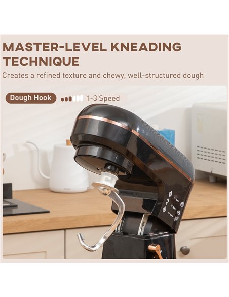 HOMCOM Stand Mixer, 5L Food Mixer for Baking, 6 Speeds and Pulse Setting, 1400W Cake Electric Kitchen Mixer with Dough Hook, Whi - pic 127780 | FastDaddyshop