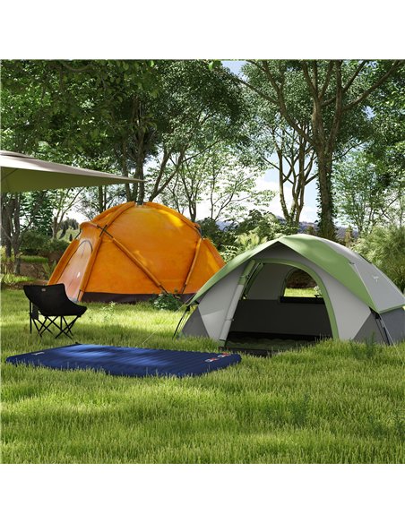 Outsunny Camping Tent with Inflatable Mattress and Camping Chair, 2-3 Person Dome Tent with Sewn-in Groundsheet, Portable 3000mm - pic 127795 | FastDaddyshop