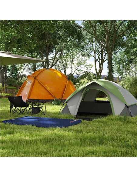 Outsunny Camping Tent with Inflatable Mattress and Camping Table&Chair, 2-3 Person Dome Tent with Sewn-in Groundsheet, Portable  - pic 127804 | FastDaddyshop