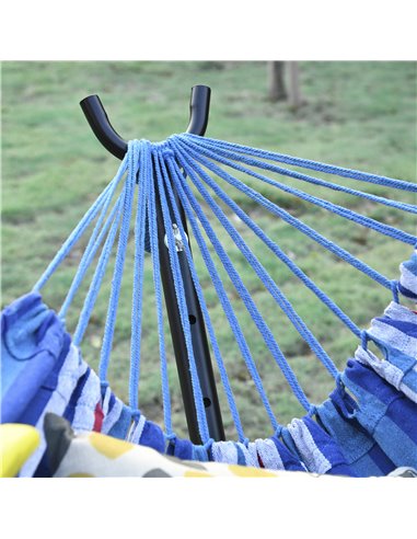 Outsunny 294 x 117cm Hammock with Stand Camping Hammock with Portable Carrying Bag, Adjustable Height, 120kg Load Capacity, Whit