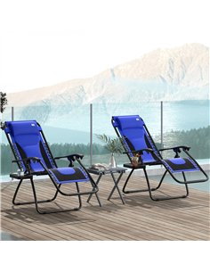 Outsunny Zero Gravity Lounger Chair Set of 2, Folding Reclining Patio Chair with Padded Seat, Cup Holder, Soft Cushion and Headr 2