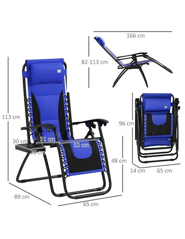 Outsunny Zero Gravity Lounger Chair Set of 2, Folding Reclining Patio Chair with Padded Seat, Cup Holder, Soft Cushion and Headr