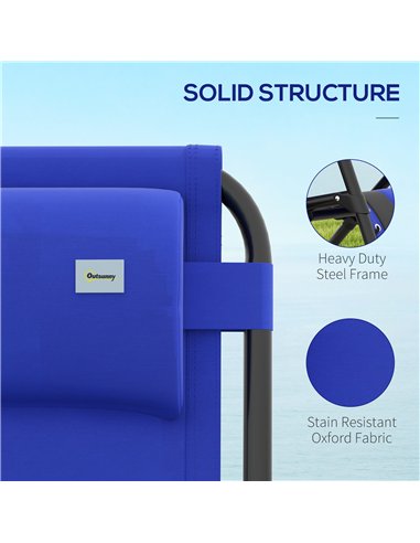 Outsunny Zero Gravity Lounger Chair Set of 2, Folding Reclining Patio Chair with Padded Seat, Cup Holder, Soft Cushion and Headr