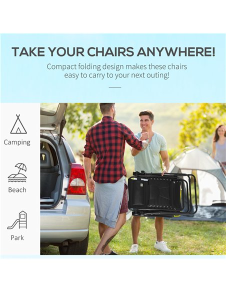Outsunny Zero Gravity Lounger Chair Set of 2, Folding Reclining Patio Chair with Padded Seat, Cup Holder, Soft Cushion and Headr - pic 127888 | FastDaddyshop