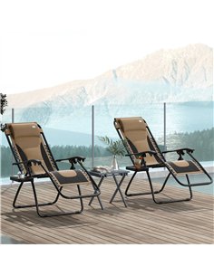 Outsunny Zero Gravity Lounger Chair Set of 2, Folding Reclining Patio Chair with Padded Seat, Cup Holder, Soft Cushion and Headr 2