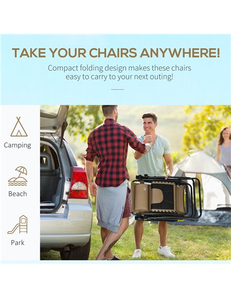 Outsunny Zero Gravity Lounger Chair Set of 2, Folding Reclining Patio Chair with Padded Seat, Cup Holder, Soft Cushion and Headr - pic 127897 | FastDaddyshop
