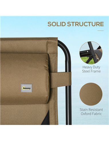 Outsunny Zero Gravity Lounger Chair Set of 2, Folding Reclining Patio Chair with Padded Seat, Cup Holder, Soft Cushion and Headr