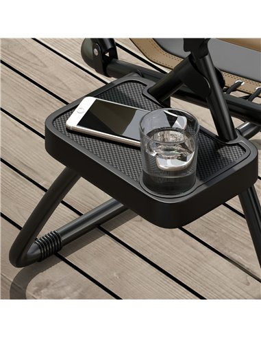 Outsunny Zero Gravity Lounger Chair Set of 2, Folding Reclining Patio Chair with Padded Seat, Cup Holder, Soft Cushion and Headr