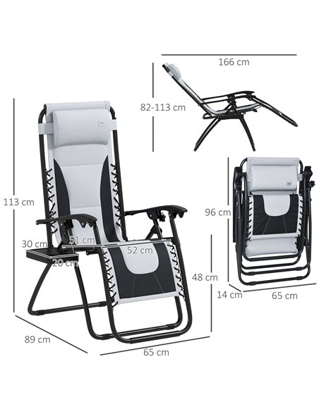 Outsunny Zero Gravity Lounger Chair Set of 2, Folding Reclining Patio Chair with Padded Seat, Cup Holder, Soft Cushion and Headr - pic 127904 | FastDaddyshop