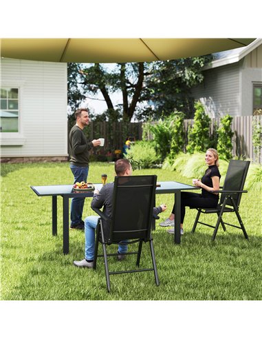 Outsunny Set of 2 Folding Chair, Aluminium Frame Outdoor Camping Chairs with Breathable Mesh Back and Seat, Garden Chair Set wit
