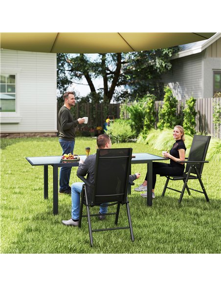 Outsunny Set of 2 Folding Chair, Aluminium Frame Outdoor Camping Chairs with Breathable Mesh Back and Seat, Garden Chair Set wit - pic 127921 | FastDaddyshop