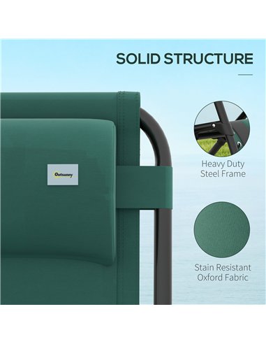 Outsunny Zero Gravity Lounger Chair Set of 2, Folding Reclining Patio Chair with Padded Seat, Cup Holder, Soft Cushion and Headr