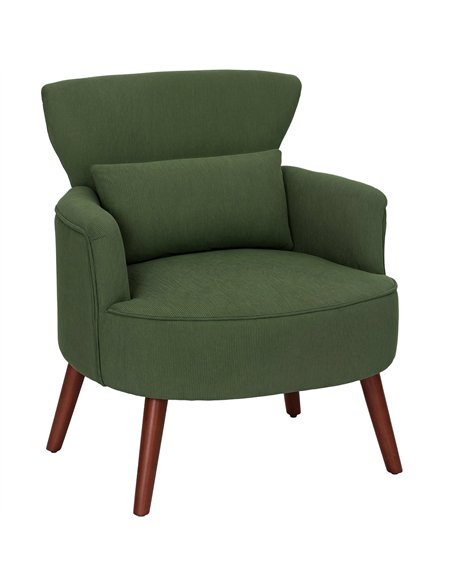 HOMCOM Corduroy Retro Accent Chair - Green - pic 128019 | FastDaddyshop