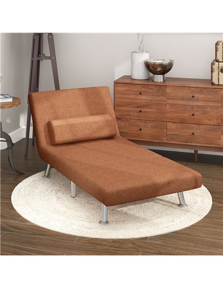 HOMCOM Single Linen-Feel Sleeper Chair - Coffee - pic 128117 | FastDaddyshop