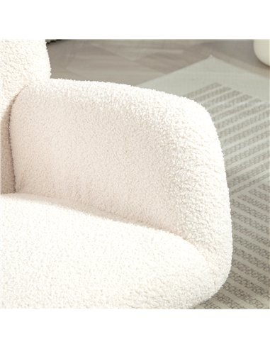 HOMCOM Teddy Fleece Rocking Chair - Cream White