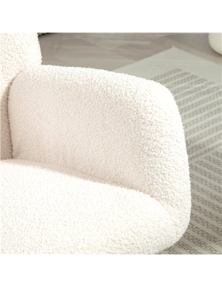 HOMCOM Teddy Fleece Rocking Chair - Cream White - pic 128161 | FastDaddyshop