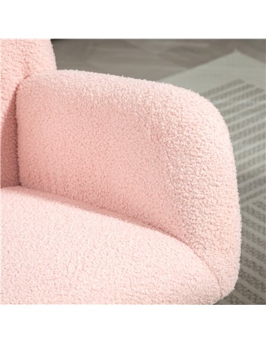 HOMCOM Teddy Fleece Rocking Chair - Pink