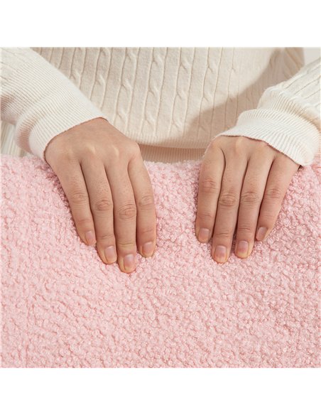 HOMCOM Teddy Fleece Rocking Chair - Pink - pic 128189 | FastDaddyshop