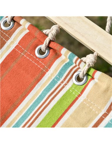 Outsunny Double Outdoor Patio Cotton Hammock Swing Bed with Pillow,  188 x 140 cm, Green
