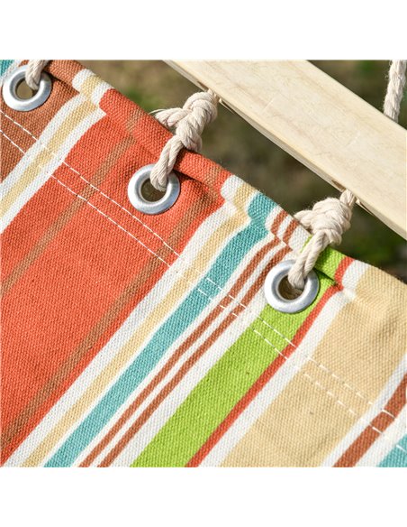 Outsunny Double Outdoor Patio Cotton Hammock Swing Bed with Pillow,  188 x 140 cm, Green - pic 12821 | FastDaddyshop
