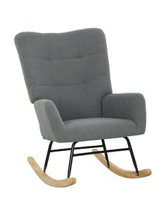 HOMCOM Teddy Fleece Rocking Chair - Grey
