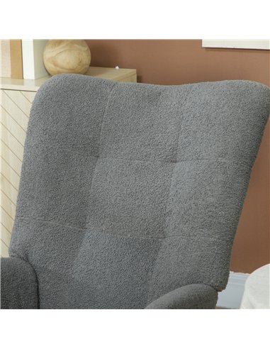 HOMCOM Teddy Fleece Rocking Chair - Grey