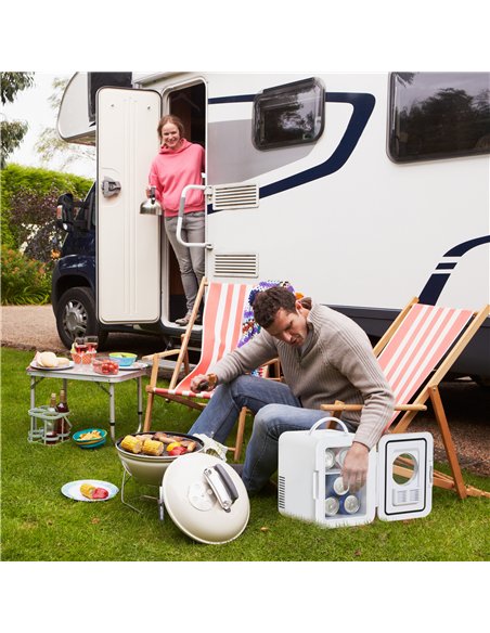 HOMCOM 4L Mini Fridge 6Can, AC+DC Portable Cooler & Warmer Car Refrigerator for Skincare, Makeup, Cosmetics, Food, for Bedroom,  - pic 128254 | FastDaddyshop