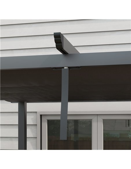 Outsunny 3 x 4m Aluminium Pergola, with Retractable Roof - Dark Grey - pic 128279 | FastDaddyshop
