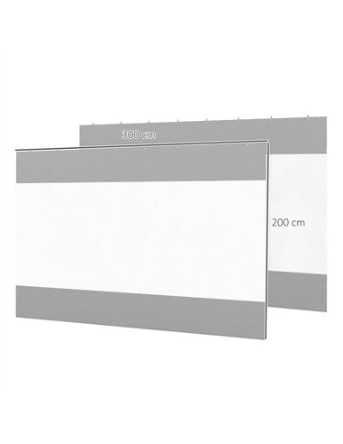 Outsunny Set of Two 3 x 2m Replacement Pergola Panels - Grey