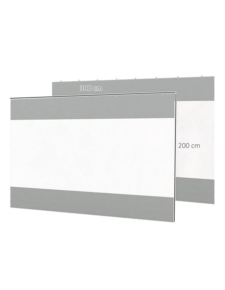 Outsunny Set of Two 3 x 2m Replacement Pergola Panels - Grey - pic 128282 | FastDaddyshop