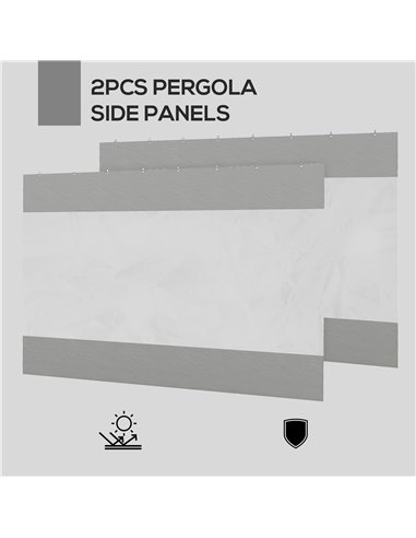 Outsunny Set of Two 3 x 2m Replacement Pergola Panels - Grey