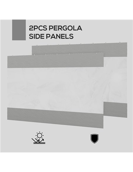 Outsunny Set of Two 3 x 2m Replacement Pergola Panels - Grey - pic 128283 | FastDaddyshop