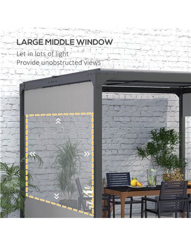 Outsunny Set of Two 3 x 2m Replacement Pergola Panels - Grey