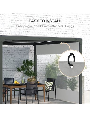 Outsunny Set of Two 3 x 2m Replacement Pergola Panels - Grey