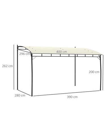 Outsunny 3 x 4m Metal Frame Pergola - Cream