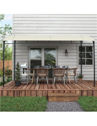 Outsunny 3 x 4m Metal Frame Pergola - Cream