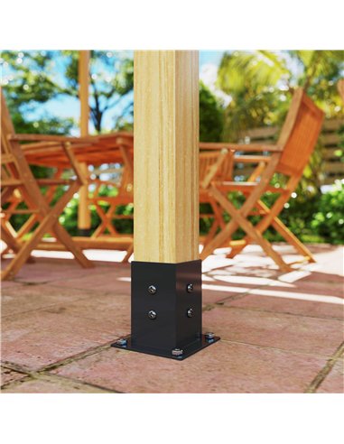 Outsunny Pergola Kit, DIY Pergola Brackets with 3-Way Pergola Corner Brackets and Post Base for 4" x 4" (Actual 3.6" x 3.6") Lum
