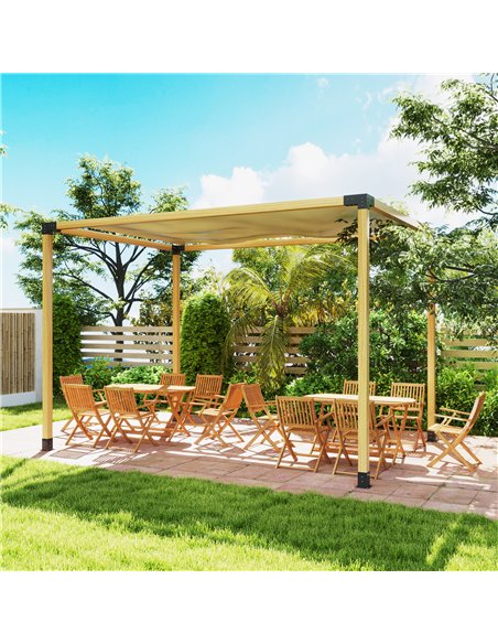 Outsunny Pergola Kit, DIY Pergola Brackets with 3-Way Pergola Corner Brackets and Post Base for 4" x 4" (Actual 3.6" x 3.6") Lum - pic 128422 | FastDaddyshop