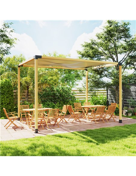 Outsunny Pergola Kit, DIY Pergola Brackets with 3-Way Pergola Corner Brackets and Post Base for 4" x 4" (Actual 3.6" x 3.6") Lum - pic 128423 | FastDaddyshop