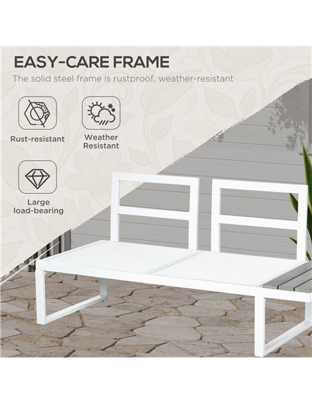 Outsunny 4 Pieces Patio Garden Set with 5-Level Recline Corner Sofa, Outdoor Garden Lounge Sectional Conversation Sofa Set with  - pic 128454 | FastDaddyshop