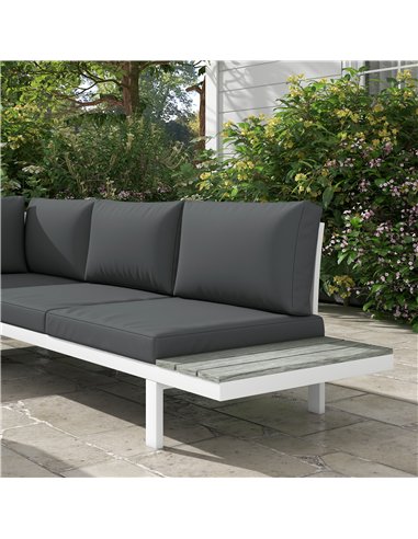 Outsunny 4 Pieces Patio Garden Set with 5-Level Recline Corner Sofa, Outdoor Garden Lounge Sectional Conversation Sofa Set with 