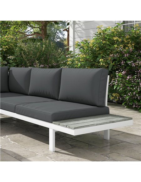 Outsunny 4 Pieces Patio Garden Set with 5-Level Recline Corner Sofa, Outdoor Garden Lounge Sectional Conversation Sofa Set with  - pic 128459 | FastDaddyshop