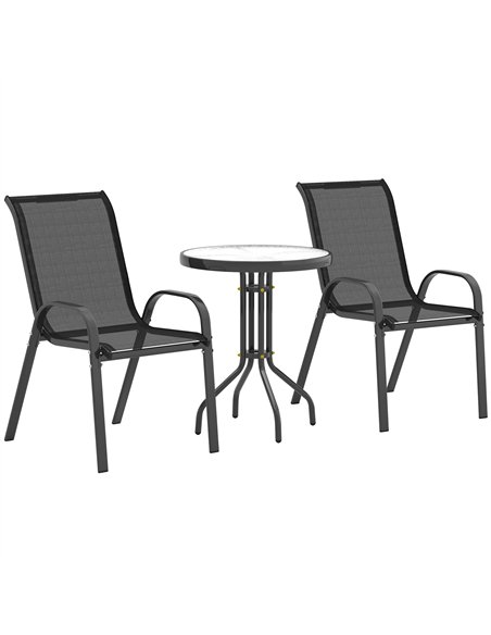 Outsunny Three-Piece Outdoor Garden Set - Black - pic 128469 | FastDaddyshop