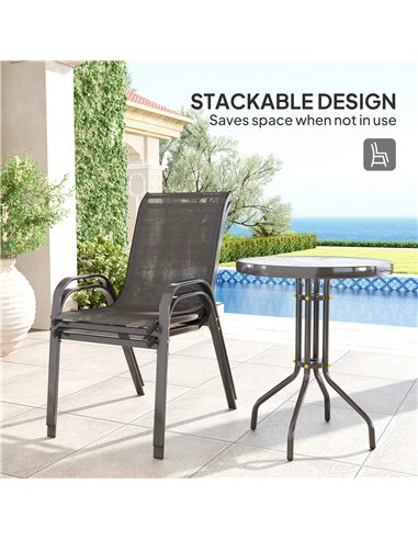 Outsunny Three-Piece Outdoor Garden Set - Black