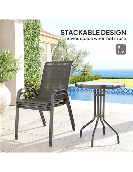 Outsunny Three-Piece Outdoor Garden Set - Black - pic 128473 | FastDaddyshop