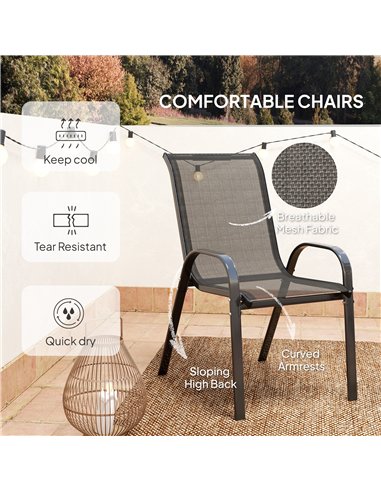 Outsunny Three-Piece Outdoor Garden Set - Black