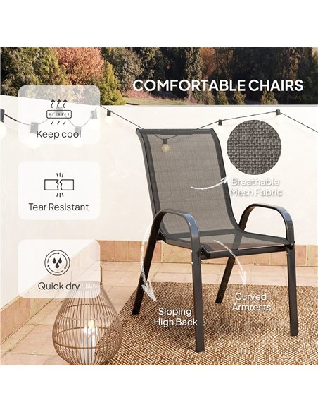 Outsunny Three-Piece Outdoor Garden Set - Black - pic 128474 | FastDaddyshop