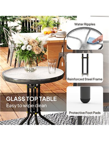 Outsunny Three-Piece Outdoor Garden Set - Black